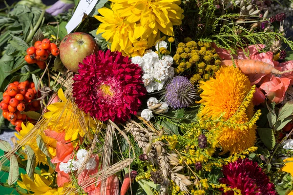 Beautiful bouquets of flowers and herbs — Stock Photo, Image