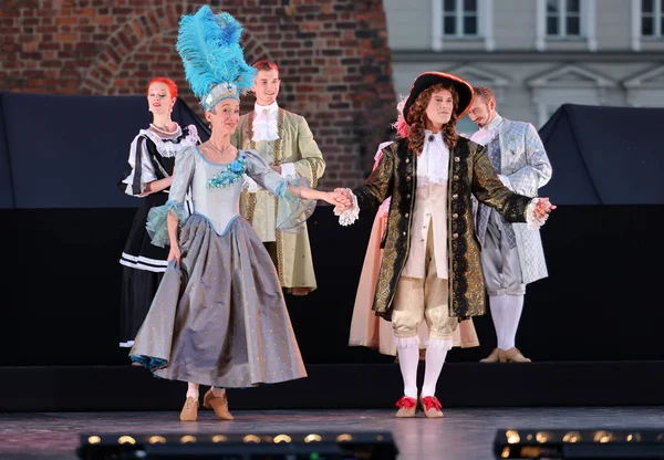 Krakow Poland July 2021 Artists Costumes Performing Stage Show Court — Stock Photo, Image