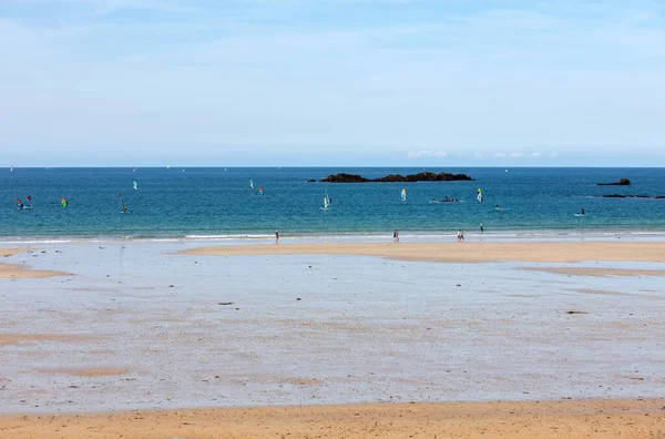 Malo França Setembro 2018 Windsurf Longo Praia Saint Malo Brittany — Fotografia de Stock
