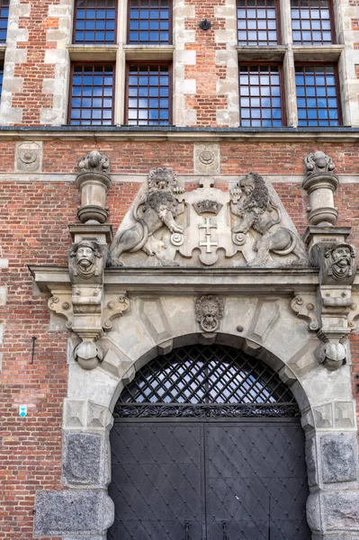 Wappen Von Danzig Portal Des Großen Arsenals Gdask Pommern Polen — Stockfoto