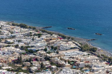Kamari, Santorini, Yunanistan 'ın hava manzarası