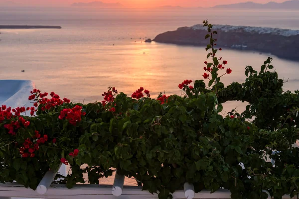 Pôr Sol Sobre Santorini Como Visto Imerovigli Cyclades Grécia — Fotografia de Stock