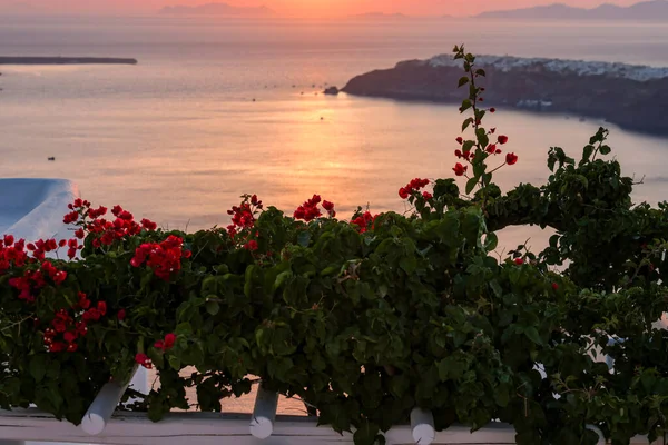 Coucher Soleil Sur Santorin Imerovigli Cyclades Grèce — Photo