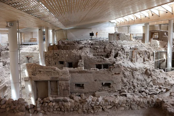 Santorini Greece July 2021 Akrotiri Excavation Site Minoan Bronze Age — Stock Photo, Image