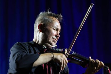 Krakow, Polonya - 10 Temmuz 2021: Nigel Kennedy Krakow 'da düzenlenen 26.