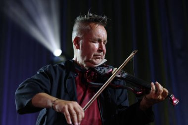 Krakow, Polonya - 10 Temmuz 2021: Nigel Kennedy Krakow 'da düzenlenen 26.