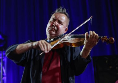 Krakow, Polonya - 10 Temmuz 2021: Nigel Kennedy Krakow 'da düzenlenen 26.