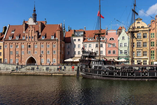 Gdansk Polonia Septiembre 2020 Pasarela Del Drenaje Sobre Río Motawa — Foto de Stock