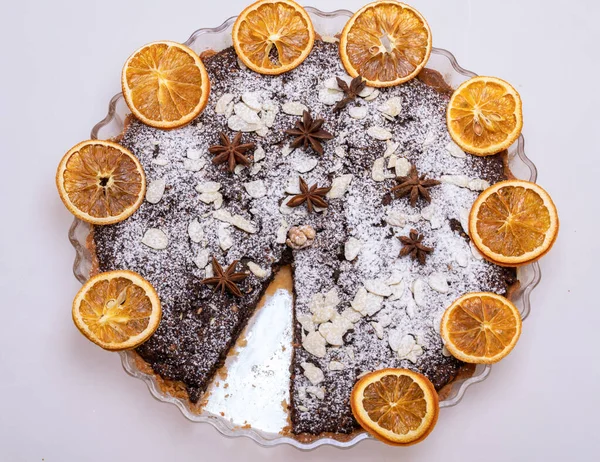 Tart Poppy Seeds Fruit Sprinkled Powdered Sugar — Stock Photo, Image