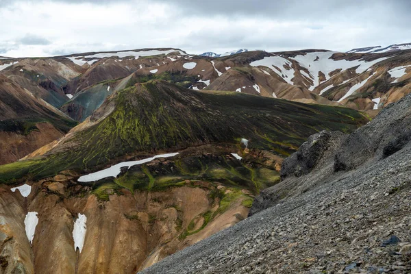 화산섬 Landmannalaugar 화산이 Fjallabak 구역에 있습니다 아이슬란드 — 스톡 사진