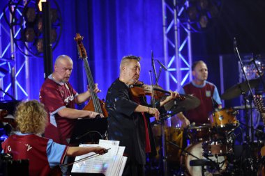 Krakow, Polonya - 10 Temmuz 2021: Nigel Kennedy Krakow 'da düzenlenen 26.