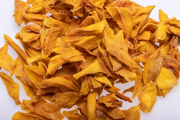 Getrocknete Mangoscheiben Perfekt Als Snack Zusätzlich Eis Und Anderen Desserts — Stockfoto