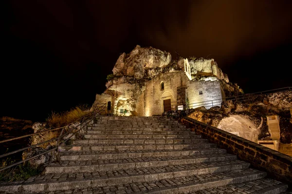 Chiesa Santa Maria Idris Nei Sassi Matera Quartiere Storico Della — Foto Stock