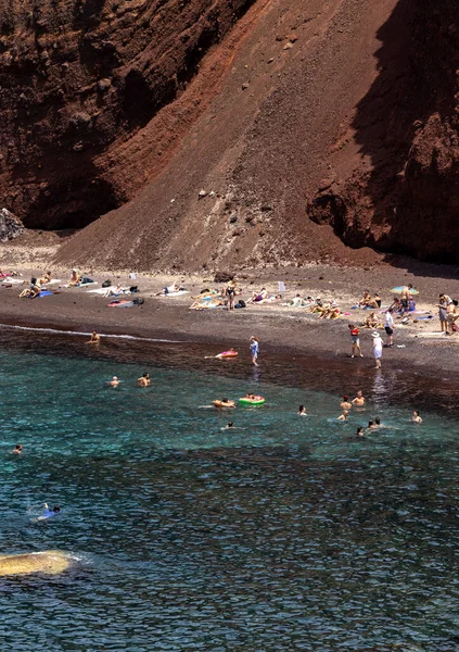 2021年7月1日 希腊圣托里尼 著名的红海滩 位于圣托里尼岛南岸 爱琴海 Cyclades — 图库照片