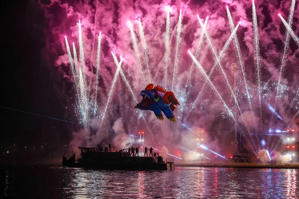 Cracovia Polonia Junio 2022 Gran Desfile Del Dragón Gran Espectáculo — Foto de Stock