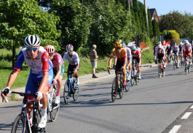 Krakow, Poland - August 5, 2022:  EF Education Easypost Team vehicle on the route of Tour de Pologne UCI  World Tour, stage 7 Skawina - Krakow. The biggest cycling event in Eastern Europe