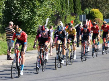 Krakow, Poland - August 5, 2022:  EF Education Easypost Team vehicle on the route of Tour de Pologne UCI  World Tour, stage 7 Skawina - Krakow. The biggest cycling event in Eastern Europe