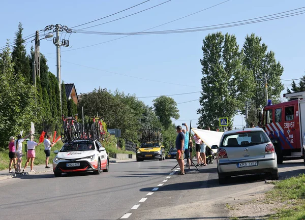 Krakow Poland August 2022 Cofidis Team Vehicle Route Tour Pologne —  Fotos de Stock