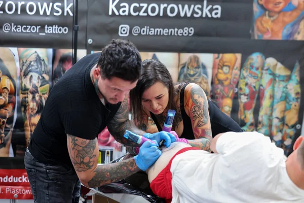 Krakow Poland June 2022 Unidentified Participant 15Th Tattoofest Convention Cracow — Zdjęcie stockowe