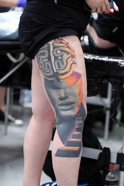 Krakow Poland June 2022 Unidentified Participant 15Th Tattoofest Convention Cracow — Fotografia de Stock