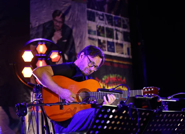 Cracovia Polonia Junio 2022 Meola Acoustic Trio Tocando Directo Kijow — Foto de Stock