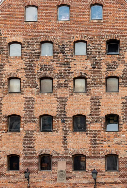 Facade Restored Medieval Granary Granary Island Old Town Gdansk Poland — Stock Photo, Image