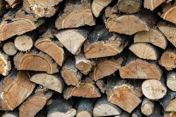 Stack Firewood Prepared Winter — Stock Photo, Image