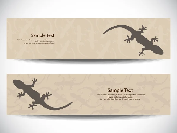Set van gecko banners — Stockvector