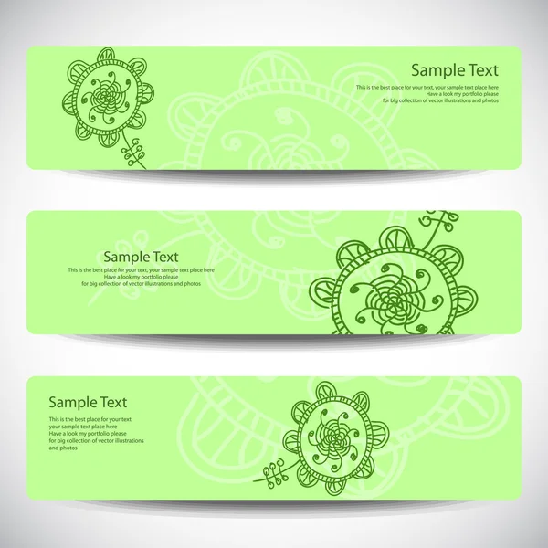 Conjunto de banners ecológicos — Vetor de Stock