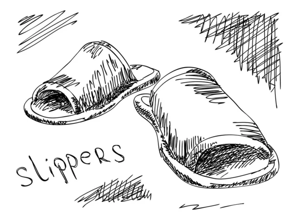 Pantofole disegnate a mano — Vettoriale Stock