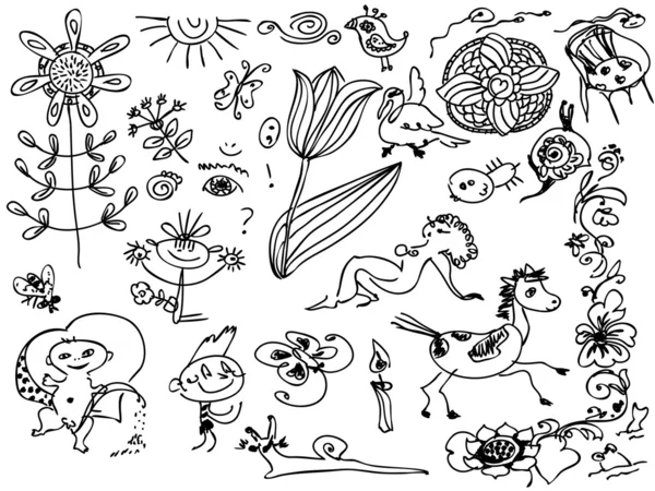 Set of hand drawn doodles — Stock Vector