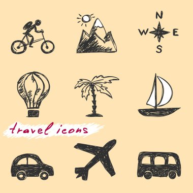 seyahat etmek simge vektör el çekilmiş