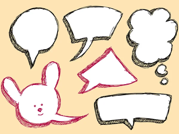 Hand Drawn Speech and Thought Bubbles — стоковый вектор