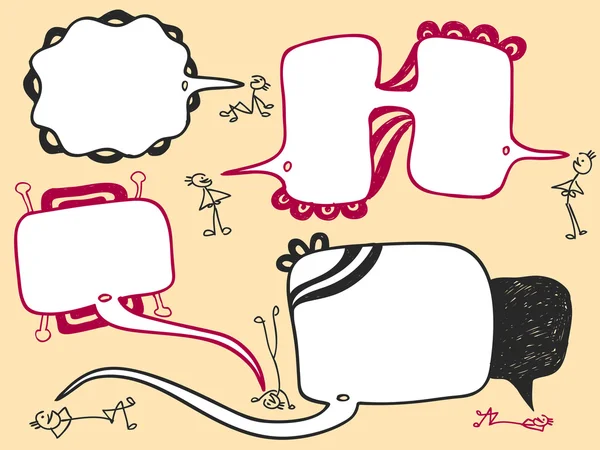 Handgezeichnete Sprech- und Gedankenblase — Stockvektor