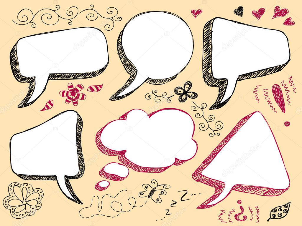 Hand Drawn Speech And Thought Bubbles