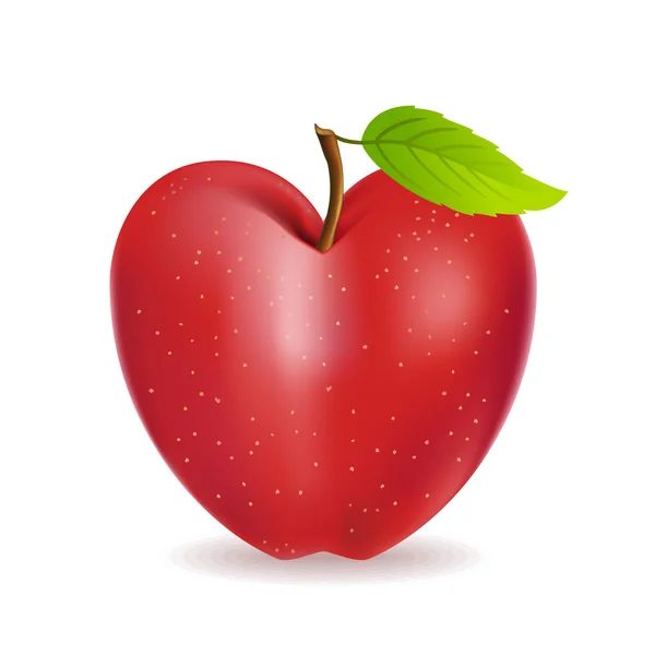 Red apple heart shape Vector — Stock Vector