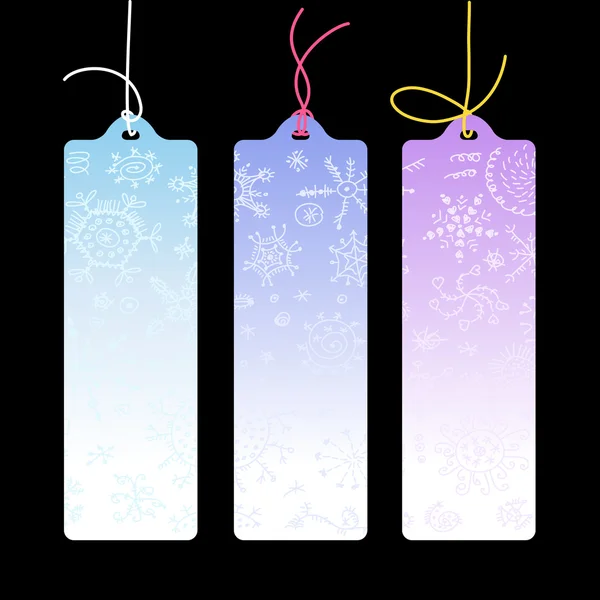 Winter tags with snowflakes — Stock Vector