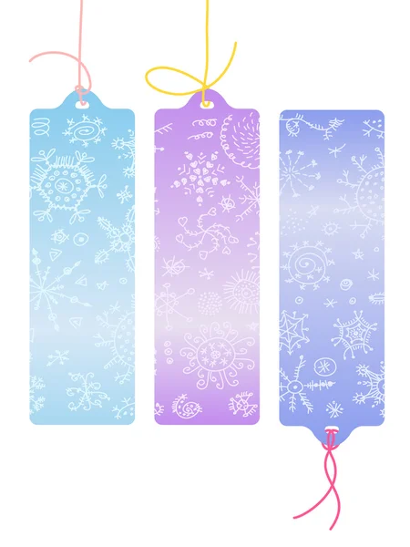 Winter tags with snowflakes — Stock Vector