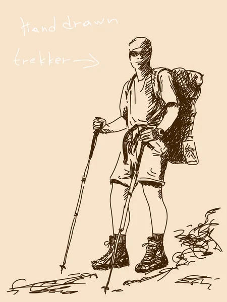 Trekker. — Vetor de Stock