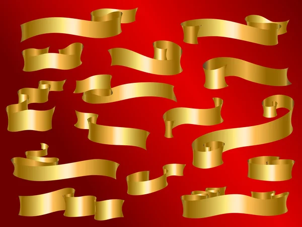 Collection de ruban doré — Image vectorielle