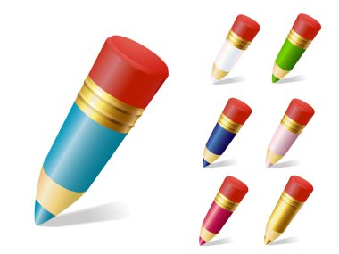renkli kalemler vektör kümesi