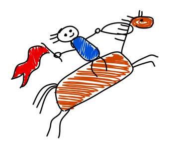 at basit çizim vektör