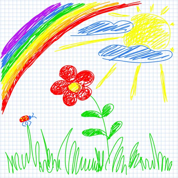 Rainbow, blomma, bugg — Stock vektor