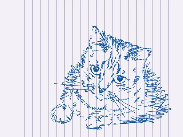 Ręcznie rysowane kotek — Wektor stockowy