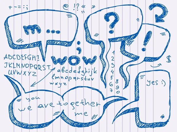 Hand Drawn Speech and Thought Bubble — стоковый вектор