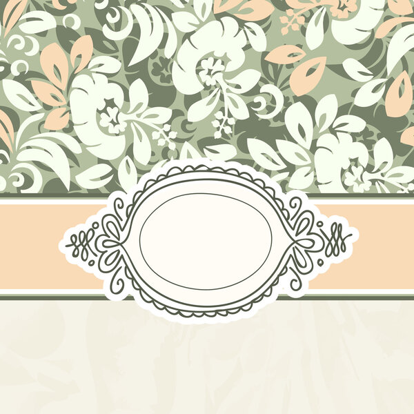 Vintage template with flower background