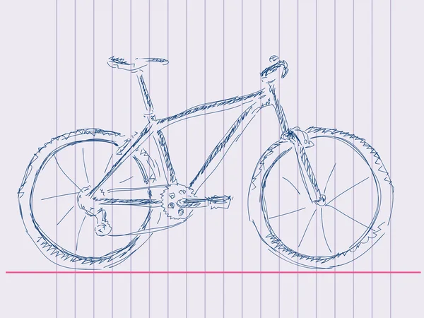 Vélo dessiné à la main — Image vectorielle