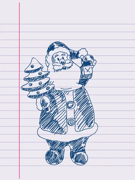 Hand drawn Santa Claus — Stock Vector