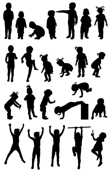 Silhouette enfant différente — Image vectorielle