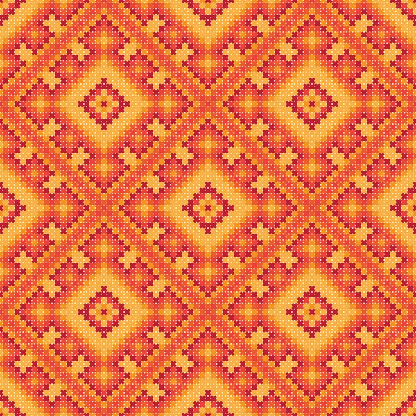 Cross stitch ornament seamless background — Stock Vector